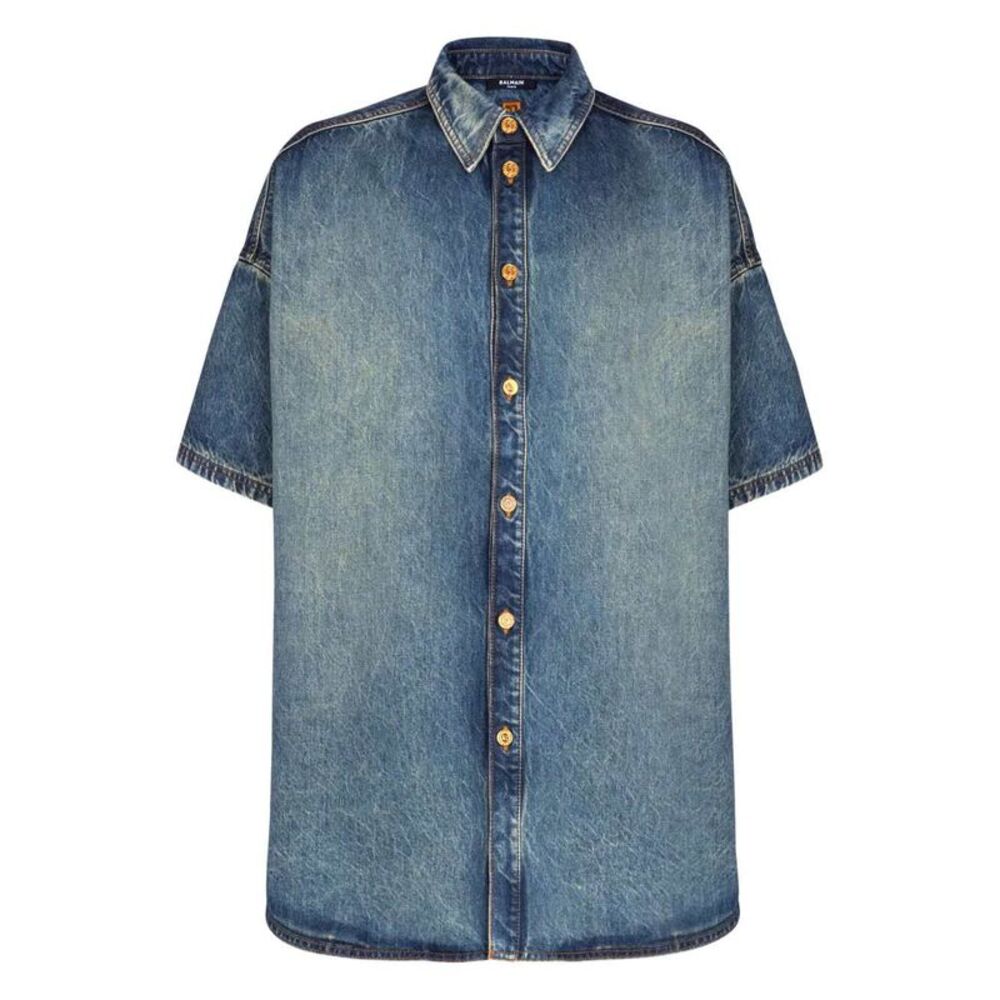 Balmain Men Short-Sleeved Button-Up Shirt